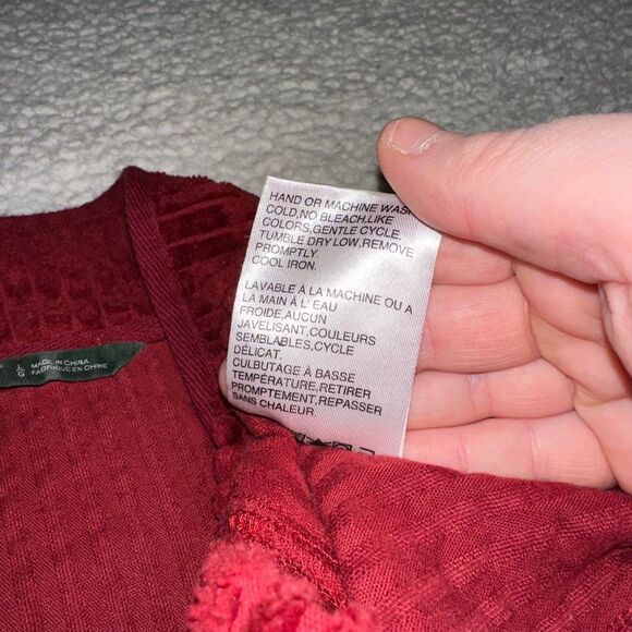 Woolrich Vintage Corduroy Zipper Vest Deep Ruby Red Womens Large EUC - Picture 8 of 11